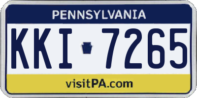 PA license plate KKI7265
