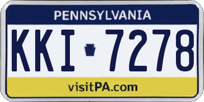 PA license plate KKI7278