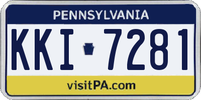 PA license plate KKI7281