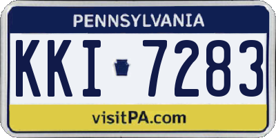 PA license plate KKI7283