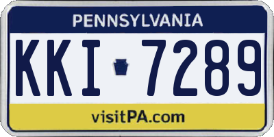 PA license plate KKI7289