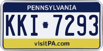 PA license plate KKI7293