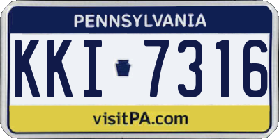 PA license plate KKI7316