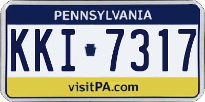 PA license plate KKI7317