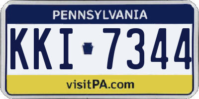 PA license plate KKI7344