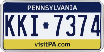 PA license plate KKI7374