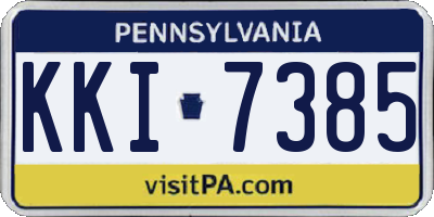 PA license plate KKI7385