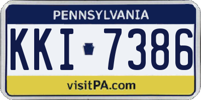 PA license plate KKI7386