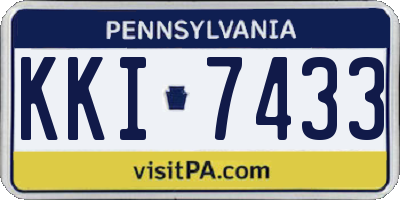PA license plate KKI7433