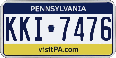 PA license plate KKI7476