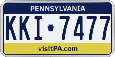 PA license plate KKI7477