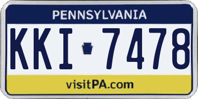 PA license plate KKI7478