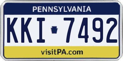 PA license plate KKI7492