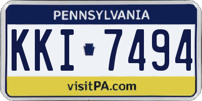 PA license plate KKI7494