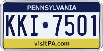 PA license plate KKI7501