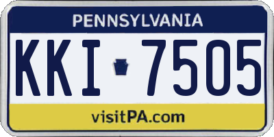 PA license plate KKI7505