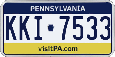 PA license plate KKI7533