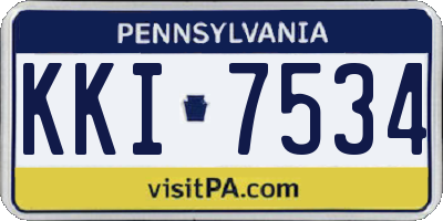 PA license plate KKI7534