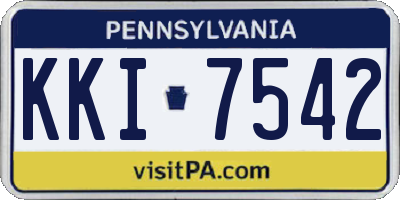 PA license plate KKI7542