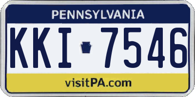 PA license plate KKI7546