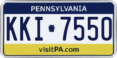 PA license plate KKI7550