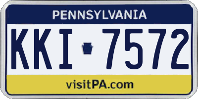 PA license plate KKI7572