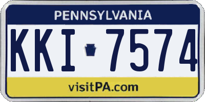 PA license plate KKI7574