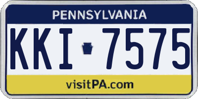 PA license plate KKI7575