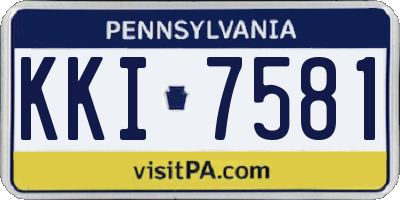 PA license plate KKI7581