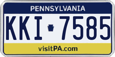 PA license plate KKI7585