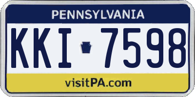 PA license plate KKI7598