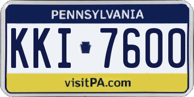 PA license plate KKI7600