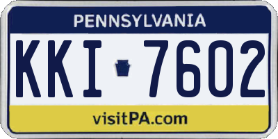 PA license plate KKI7602