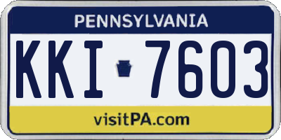 PA license plate KKI7603