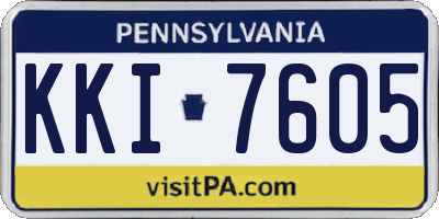 PA license plate KKI7605