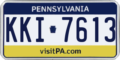 PA license plate KKI7613