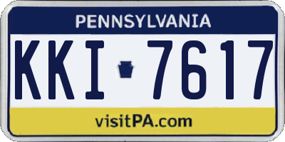 PA license plate KKI7617