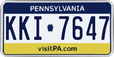 PA license plate KKI7647