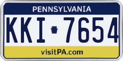 PA license plate KKI7654