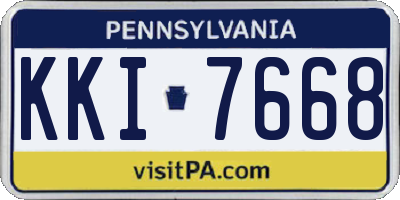 PA license plate KKI7668