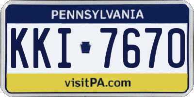 PA license plate KKI7670