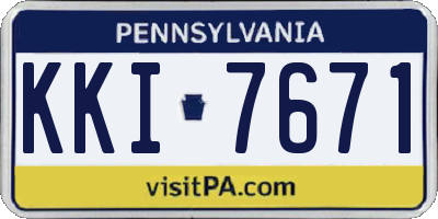 PA license plate KKI7671