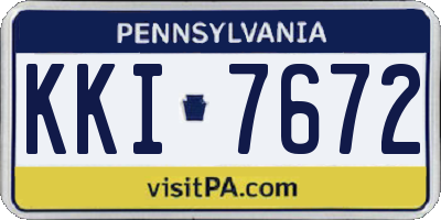 PA license plate KKI7672
