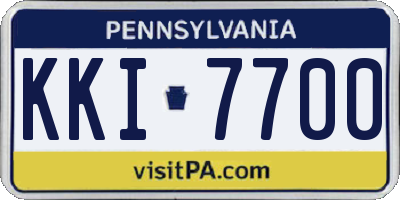 PA license plate KKI7700