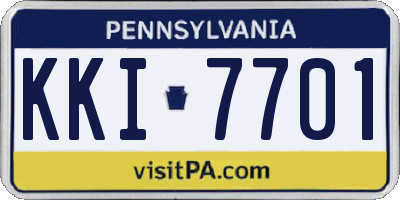 PA license plate KKI7701