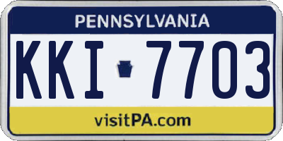 PA license plate KKI7703