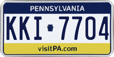 PA license plate KKI7704