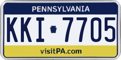 PA license plate KKI7705