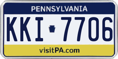 PA license plate KKI7706