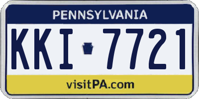 PA license plate KKI7721